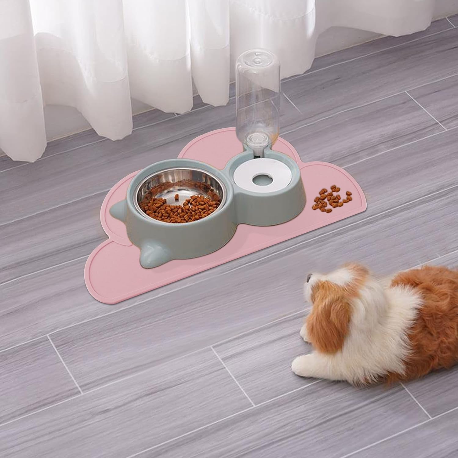 Pet Food Mats–Dog Cat Feeding Mat Top Grade Cloud Silicone Pad Anti-Slip Waterproof Anti-Slip Bowl Placemat (Lilac)