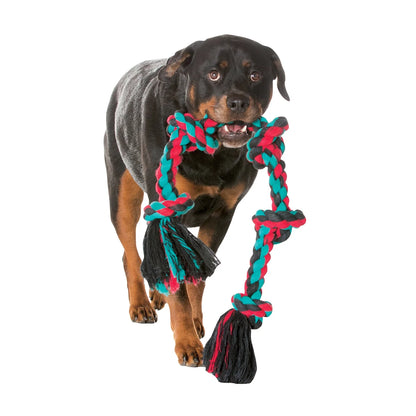 Flossy Chews Cottonblend 3 Knot Tug Rope Dog Toy, Extra-Large, 36", Assorted Colors