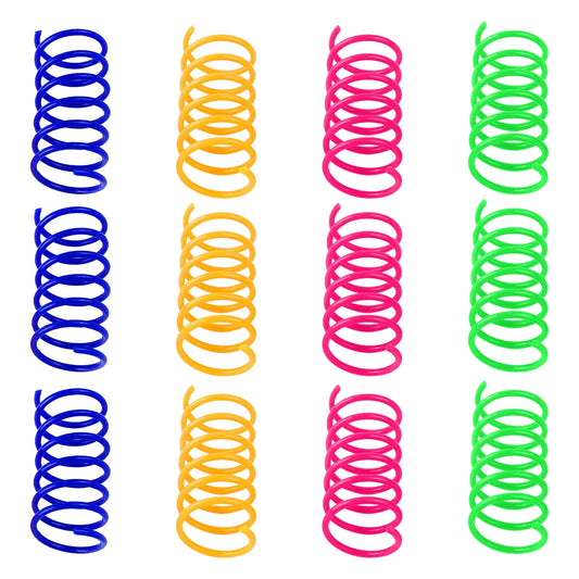 Pet Supplies Interactive Cat Toys for Indoor Cats Durable Coil Color Spring Cat Toys Active Health Fitness Play Coil Coil Spring Toys 12Pcs