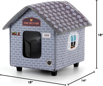 Heated Cat Houses for Outdoor Cats in Winter - Heated Outdoor Cat House Weatherproof - Outdoor Heated Cat House - Easy to Assemble