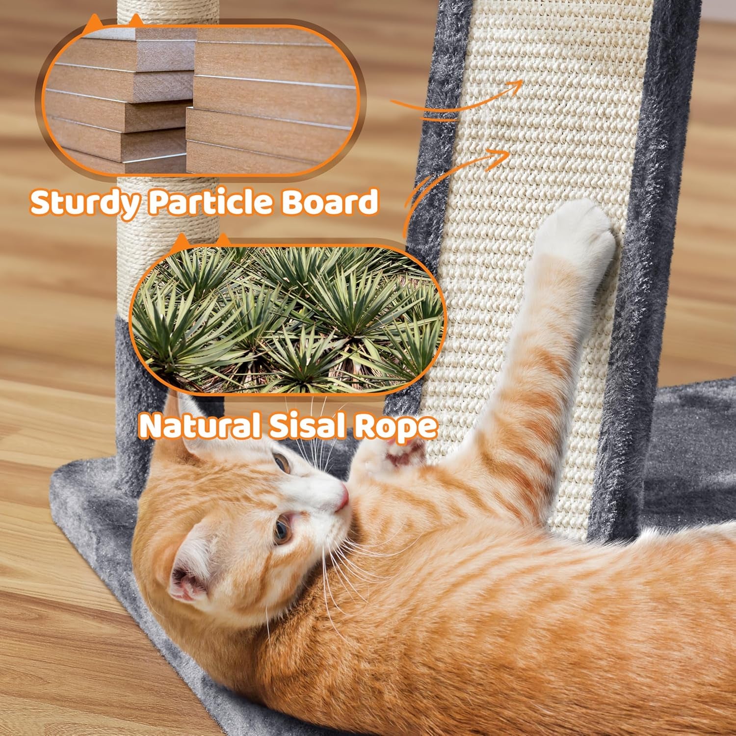 68.5In Multi-Level Large Cat Condo with Sisal-Covered Platforms Scratching Board & Scratching Posts, Cozy Perches, Stable Cat Tower/Tree Pet Play House, Dark Gray