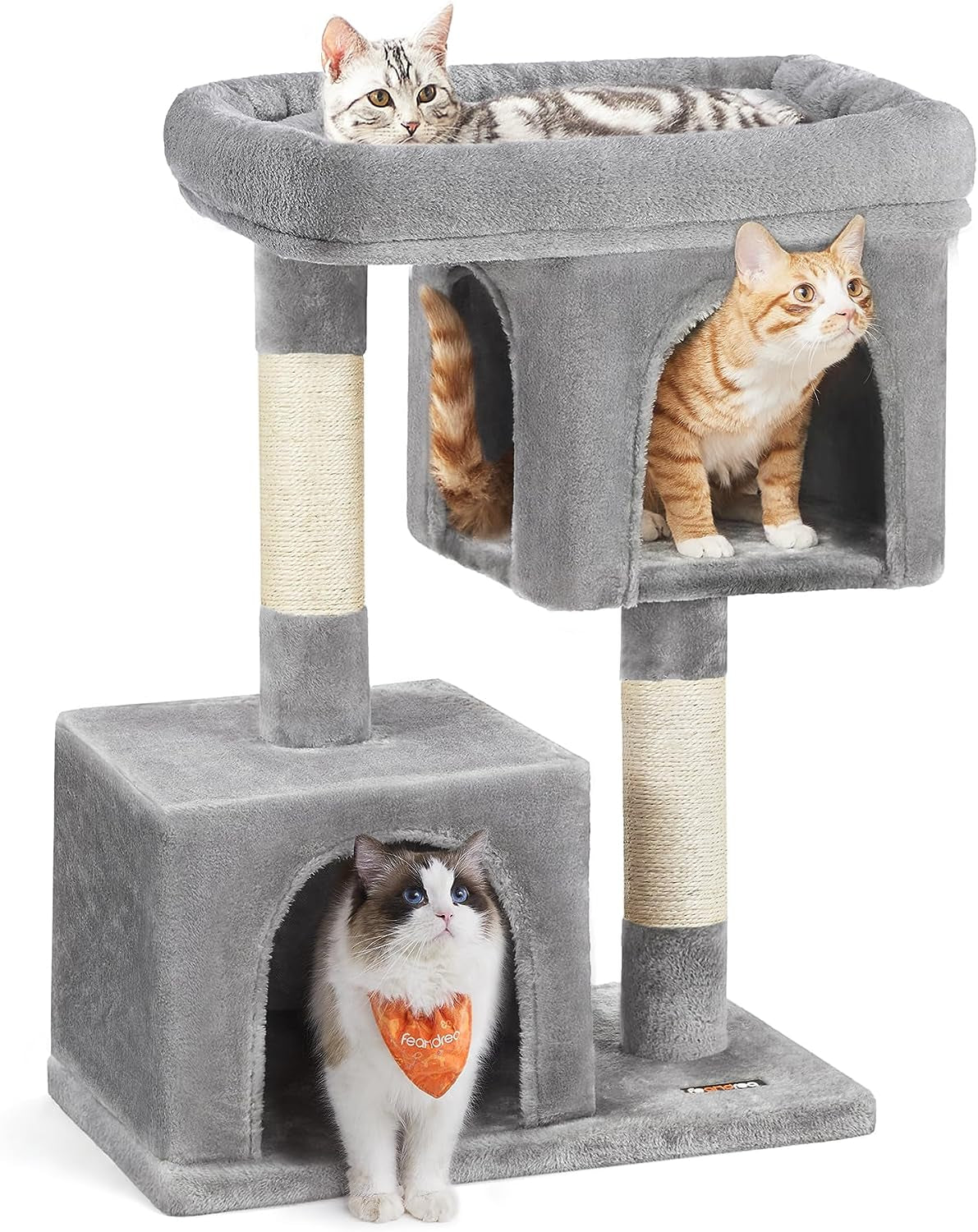 Cat Tree for Large Cats, Cat Tower 2 Cozy Plush Condos and Sisal Posts