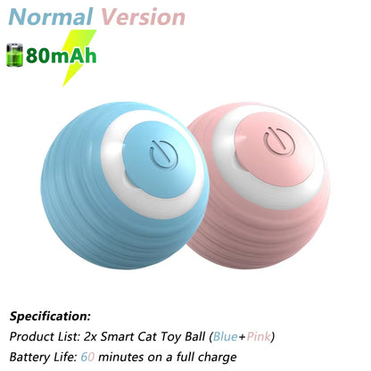 Smart Cat Toy Automatic Rolling Ball Cat Interactive Ball Usb Rechargeable Electric Moved Rotating Cat Toys Pet Accessories