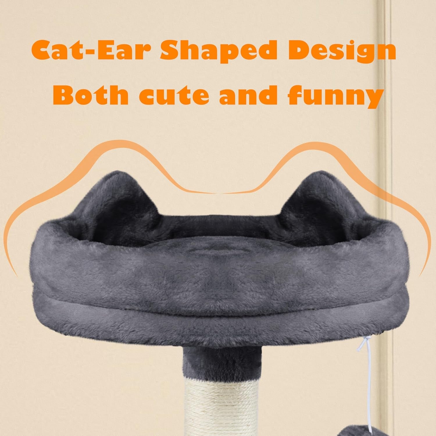 62.2 Inches Cat Tree Cat Towers Cat Condo with Platform & Hammock, Scratching Posts for Kittens Pet Play House with Plush Perch for Indoor Activity Relaxing