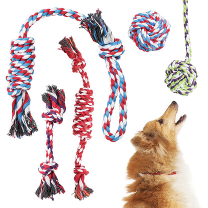 Pacific Pups Product Rope Dog Toys - 5 Pack - Dog Rope Toys for Small Dogs and Medium Dogs