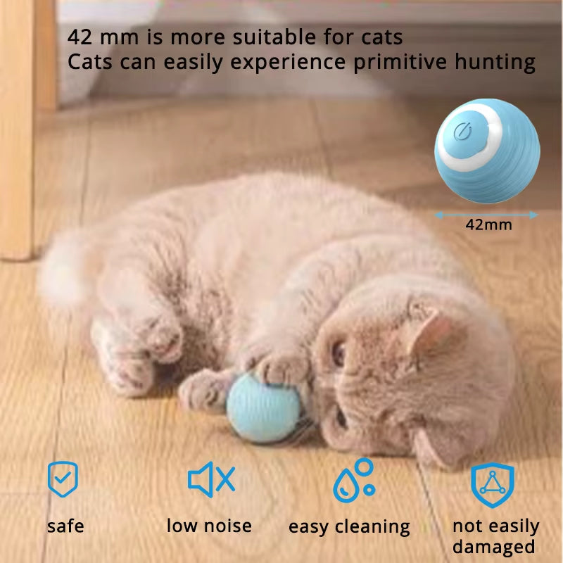 Smart Interactive Cat Toys Ball Indoor 2 Mode Rechargeable Pet Automatic Moving Ball Interactive Cat Toy Kitten Teaser Game Toy