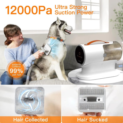 Pet Grooming Kit & Vacuum , Professional Grooming Deshedding Clipper Tools for Dogs Cats